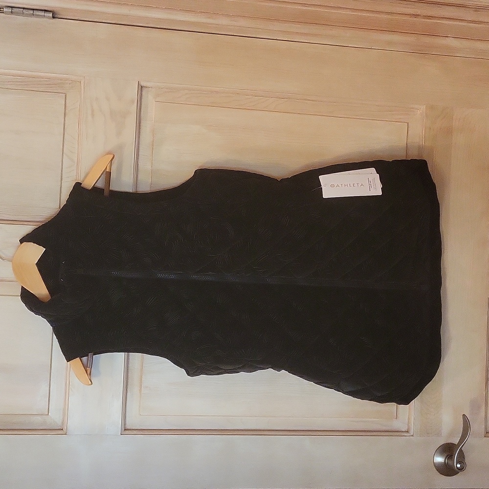Athleta Whisper featherless down velvet vest, Small Tall, NEW